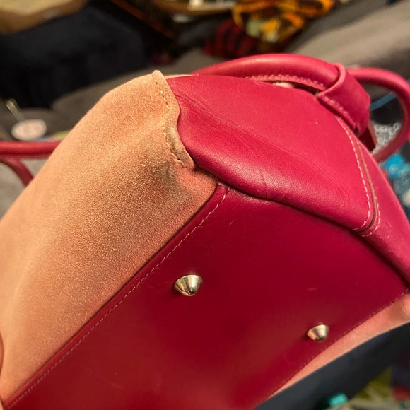 Stunning Vintage Philosophy By Alberta Ferretti Pink Leather & Suede Handbag - Picture 6 of 11